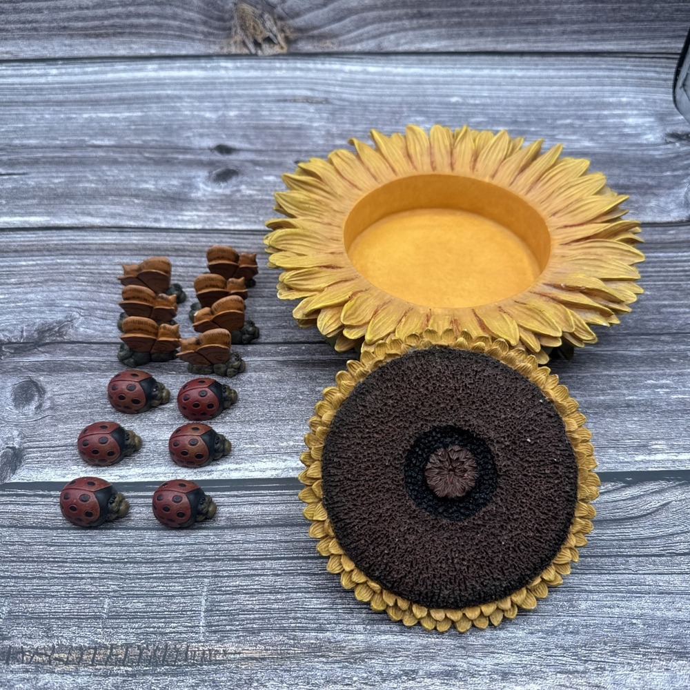 Vintage Van Gogh Sunflower Garden Tick Tac Toe Game  Rare HTF Resin